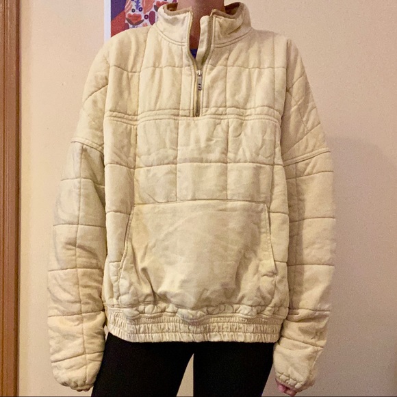 Yellow Quilted Quarter Zip Fleece - Picture 4 of 6